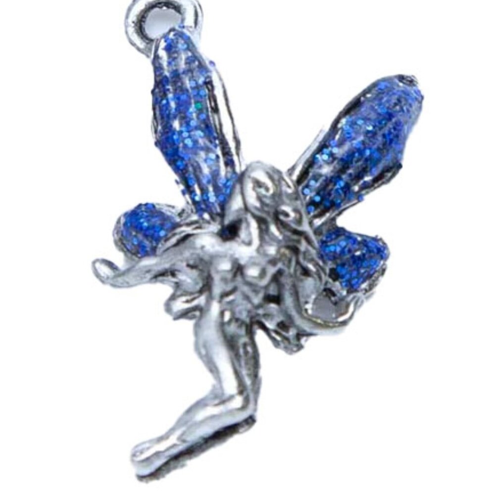 Charm Fairy Blue Wings Ant Pewter 15x26 1PC (PW244-ES)
